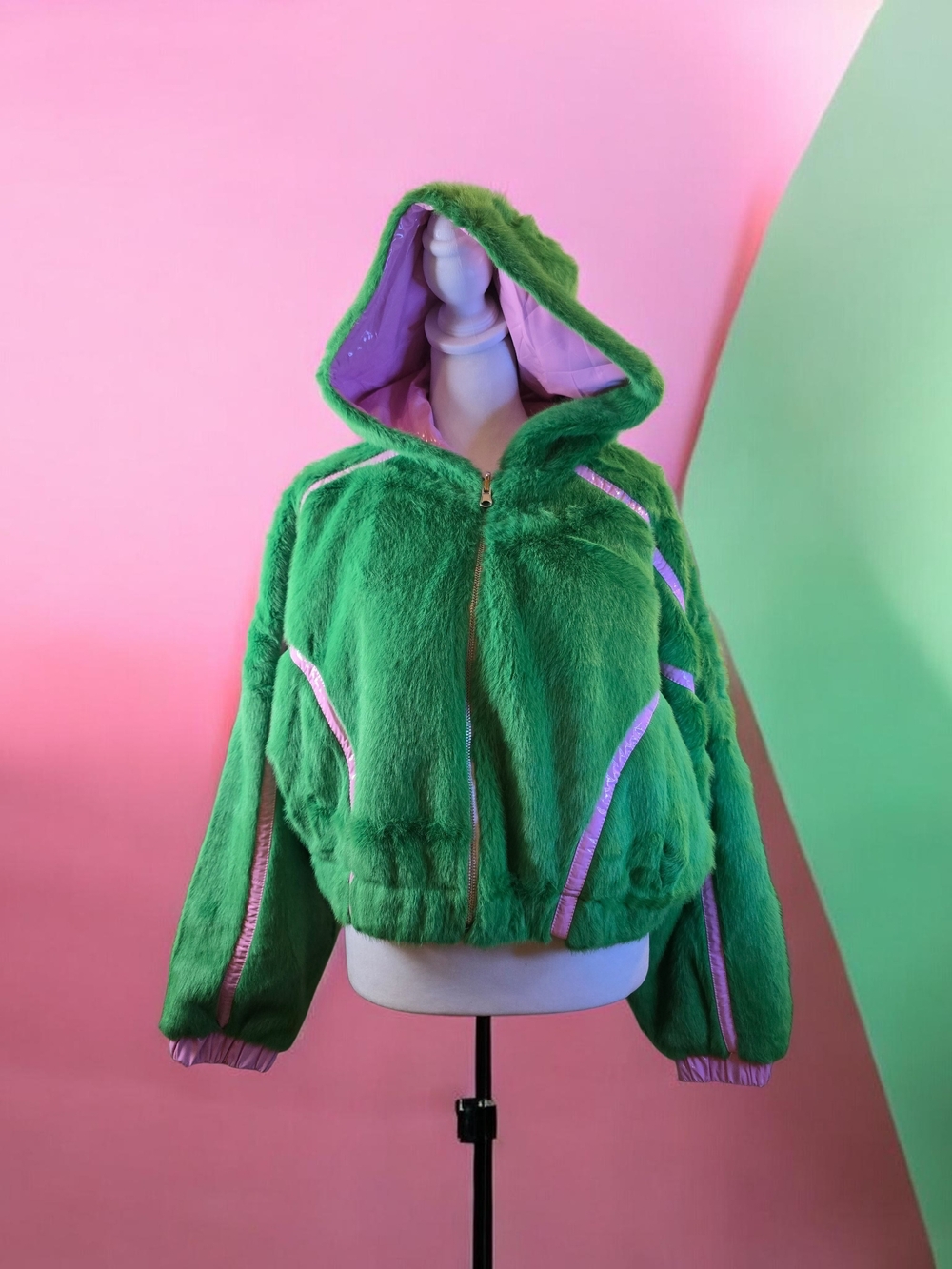 JAYLEY Collection Pink Lined Coat with Shiny Trim